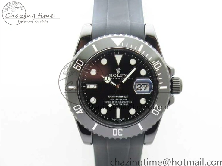 MiroTime 0122 Submariner 40mm Black Ceramic 5GF Best Edition Black Dial on Black Rubber Strap SA Unique 2464
